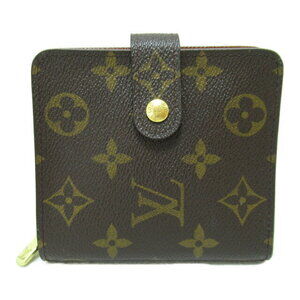 Louis Vuitton Compact Zip Bifold Wallet Canvas Monogram Brown
